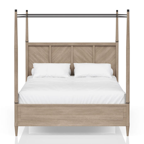 Queen Canopy Bedroom Set with a 2 Drawer Nightstand. a modern Dresser with Poster Mirror and a Door Chest. - sold by Home Elegance USA