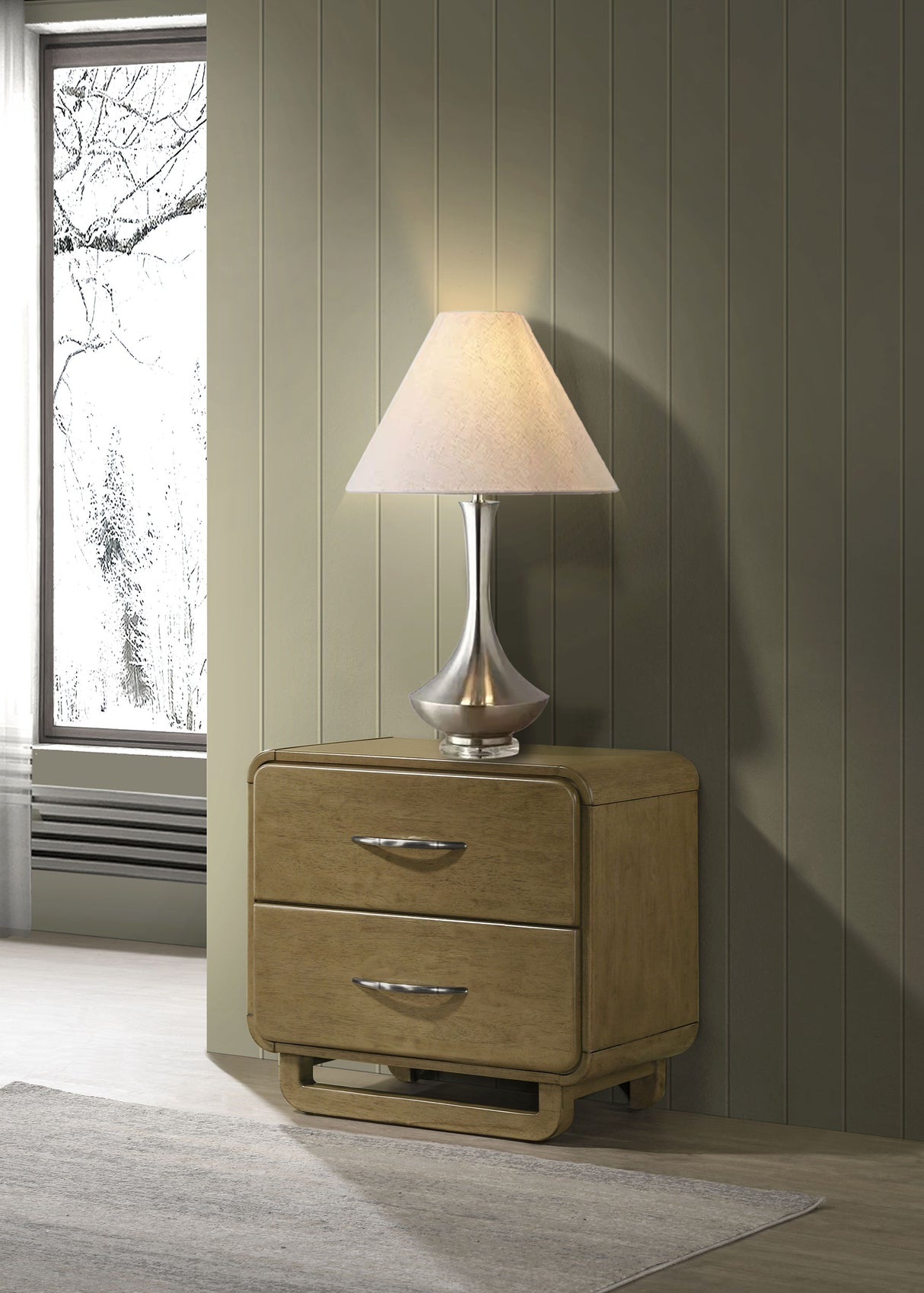 Amsbury 2-drawer Nightstand Bedside Table Nutmeg - Home Elegance USA