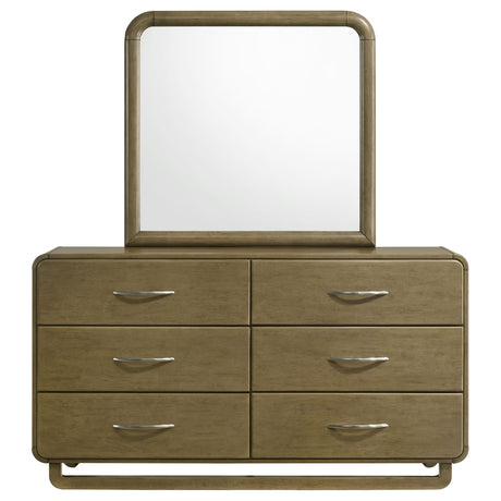 Amsbury 6-drawer Dresser and Mirror Nutmeg - Home Elegance USA