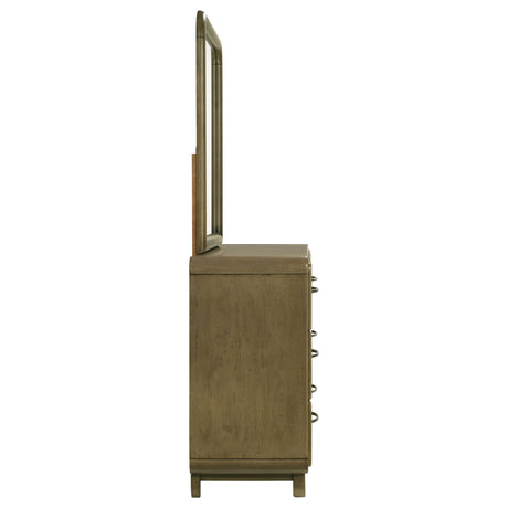 Amsbury 6-drawer Dresser and Mirror Nutmeg - Home Elegance USA