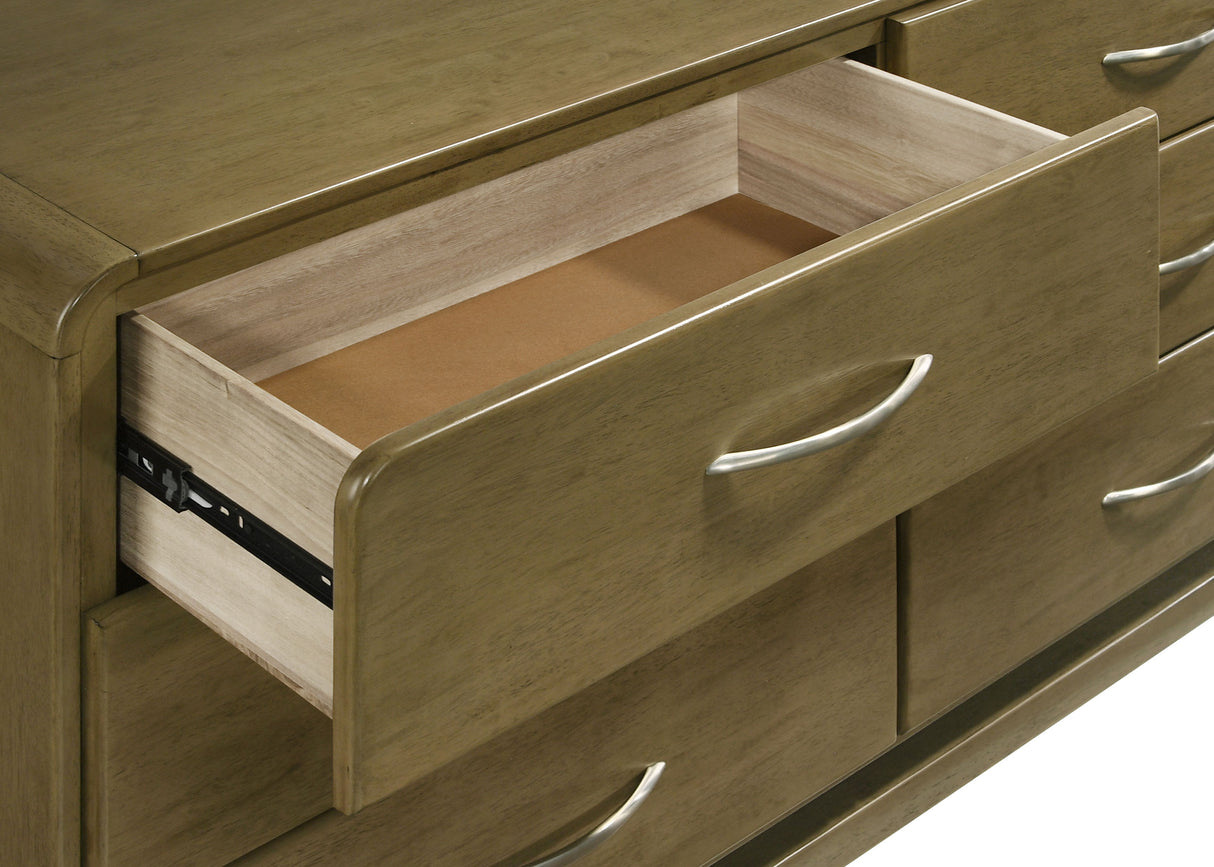 Amsbury 6-drawer Dresser and Mirror Nutmeg - Home Elegance USA
