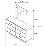 Amsbury 6-drawer Dresser and Mirror Nutmeg - Home Elegance USA