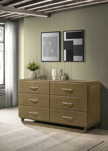 Amsbury 6-drawer Dresser Cabinet Nutmeg - Home Elegance USA