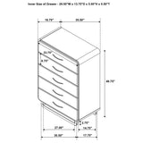 Amsbury 5-drawer Chest of Drawers Nutmeg - Home Elegance USA