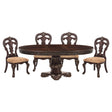 Homelegance Deryn Park Round/Oval Extendable Dining Table Set in Cherry Finish with Gold Tipping – 2243-76 Collection - sold by Home Elegance USA