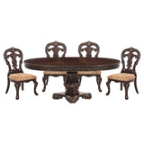 Homelegance Deryn Park Round/Oval Extendable Dining Table Set in Cherry Finish with Gold Tipping – 2243-76 Collection - Home Elegance USA