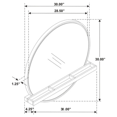 Arini Round Vanity Wall Mirror with Shelf Sand Wash | Coaster - 224308 - Home Elegance USA - 6