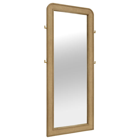 Arini Cane Weave Full Length Standing Floor Mirror Sand Wash - Home Elegance USA
