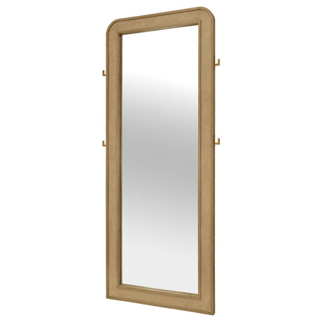 Arini Cane Weave Full Length Standing Floor Mirror Sand Wash - Home Elegance USA