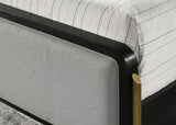 Arini Upholstered Eastern King Panel Bed Black and Grey | Coaster | Home Elegance USA