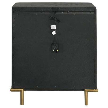 Arini 3 - drawer Nightstand Bedside Table with USB Outlet Black | Coaster | Home Elegance USA