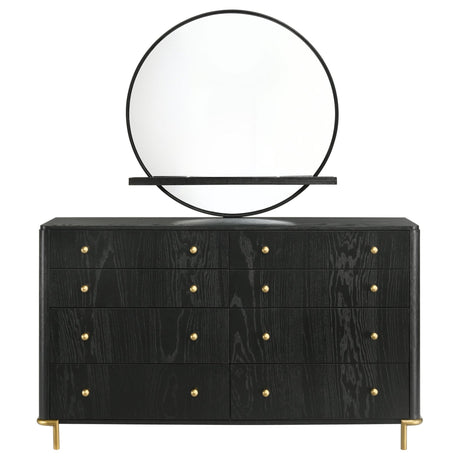 Arini 8 - drawer Bedroom Dresser with Mirror Black | Coaster | Home Elegance USA