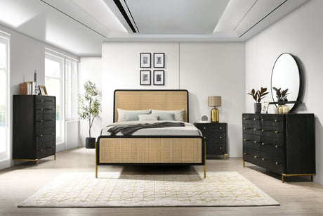 Arini 8 - drawer Bedroom Dresser with Mirror Black | Coaster | Home Elegance USA