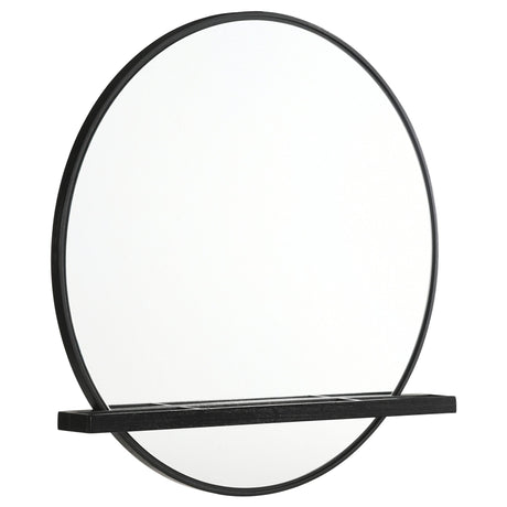 Arini Round Dresser Mirror with Shelf Black | Coaster - 224334 - Home Elegance USA - 1