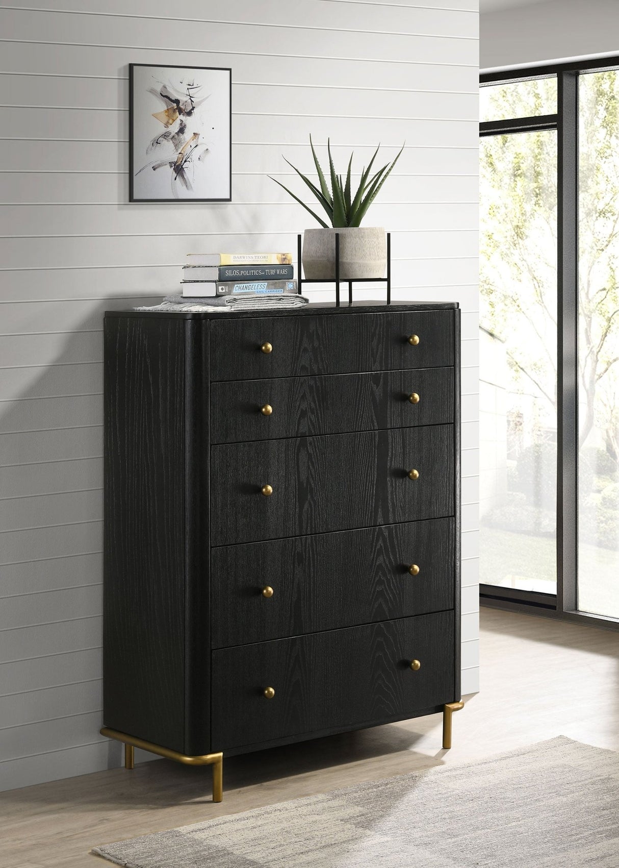 Arini 5 - drawer Bedroom Chest Black | Coaster | Home Elegance USA