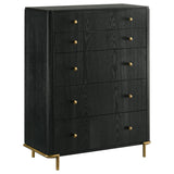 Arini 5 - drawer Bedroom Chest Black | Coaster | Home Elegance USA