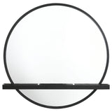 Arini Round Vanity Wall Mirror with Shelf Black | Coaster - 224338 - Home Elegance USA - 3