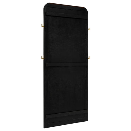 Arini Cane Weave Full Length Standing Floor Mirror Black - Home Elegance USA