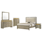 Eastern King Bed 5 Pc Set - Giselle 5-piece Eastern King Bedroom Set Rustic Beige