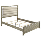 Eastern King Bed - Giselle Wood Eastern King Panel Bed Rustic Beige