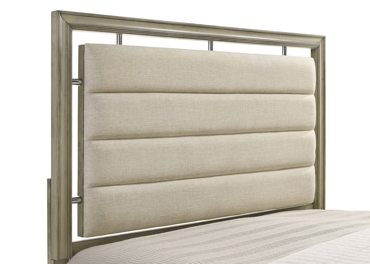 Eastern King Bed - Giselle Wood Eastern King Panel Bed Rustic Beige