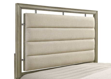 California King Bed - Giselle Wood California King Panel Bed Rustic Beige