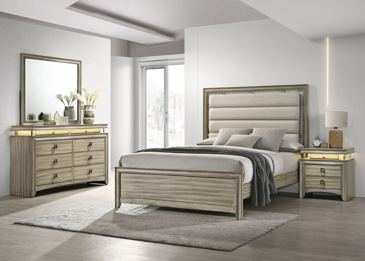 Queen Bed 4 Pc Set - Giselle 4-piece Queen Bedroom Set Rustic Beige