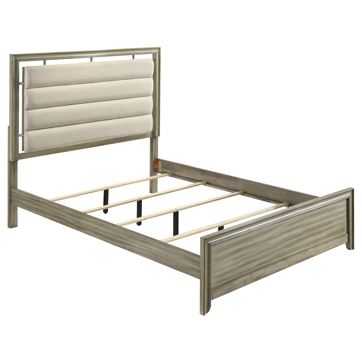 Queen Bed - Giselle Wood Queen Panel Bed Rustic Beige