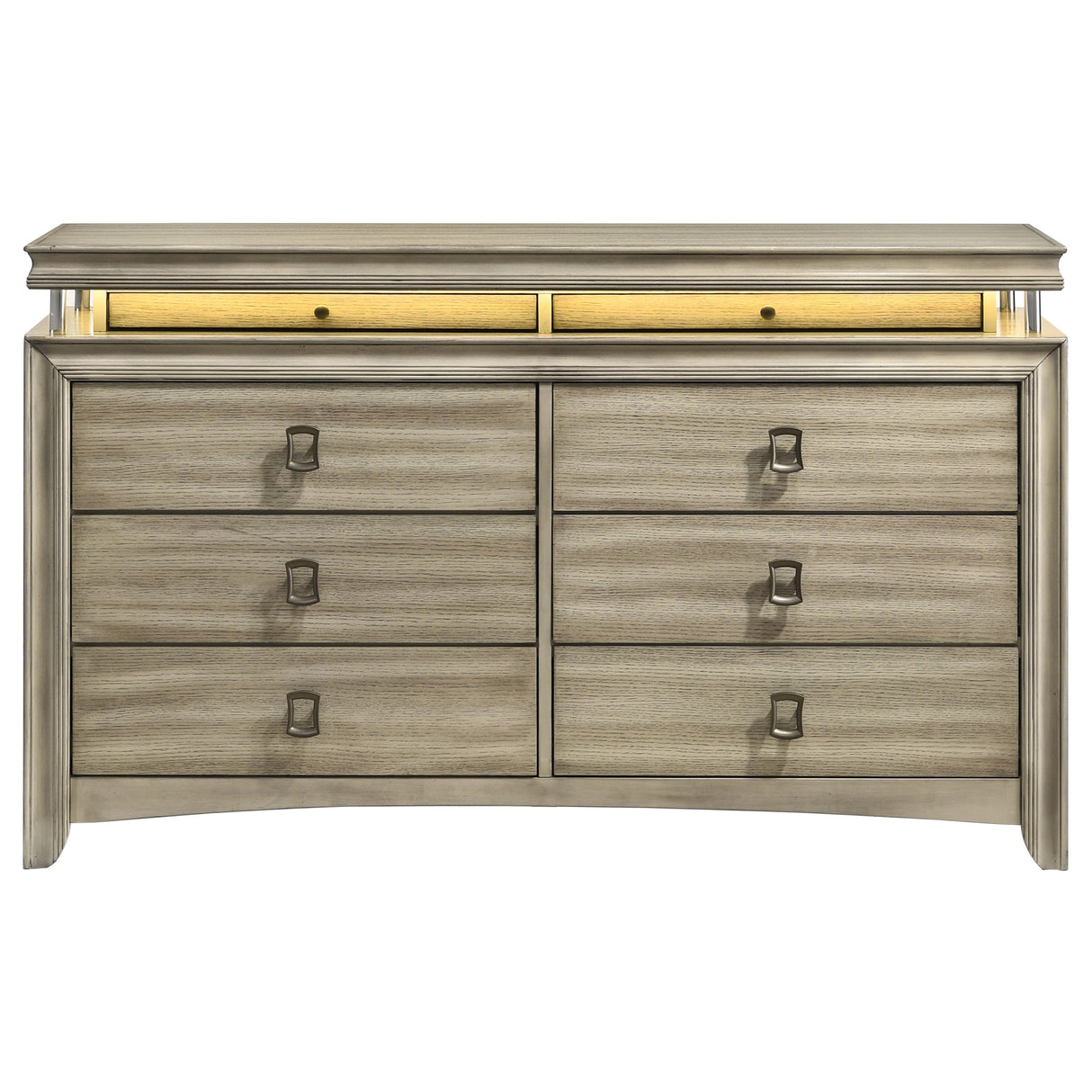 Dresser - Giselle 8-drawer Bedroom Dresser with LED Rustic Beige