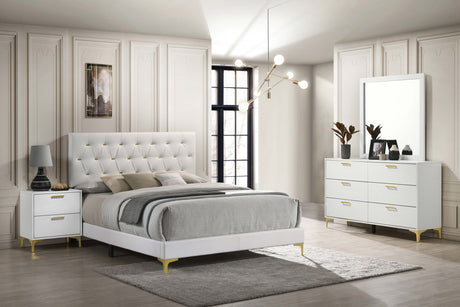 Eastern King Bed 4 Pc Set - Kendall 4-piece Eastern King Bedroom Set White