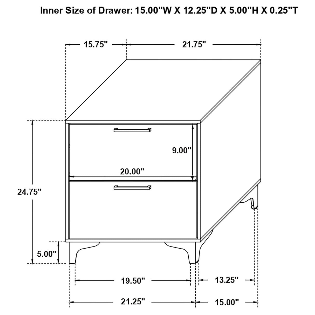 Nightstand - Kendall 2-drawer Nightstand White