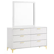 Dresser With Mirror - Kendall 6-drawer Dresser with Mirror White