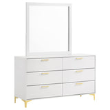 Dresser With Mirror - Kendall 6-drawer Dresser with Mirror White