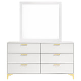 Dresser With Mirror - Kendall 6-drawer Dresser with Mirror White