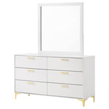 Dresser With Mirror - Kendall 6-drawer Dresser with Mirror White