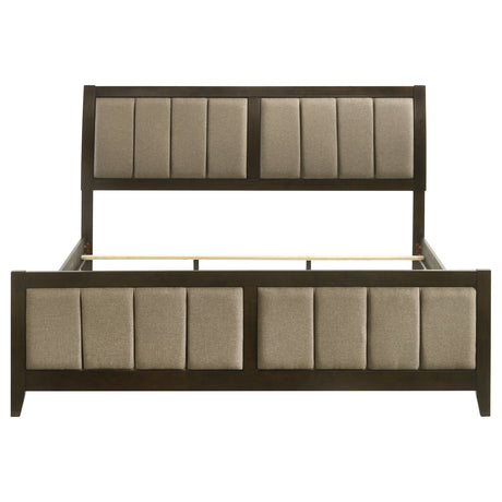 Wilkes 51-inch Upholstered California King Bed Dark Cocoa - sold by Home Elegance USA