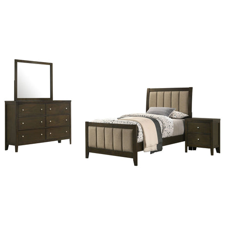 Wilkes 4-piece Twin Bedroom Set Dark Cocoa - sold by Home Elegance USA