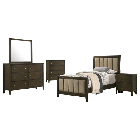 Wilkes 5-piece Twin Bedroom Set Dark Cocoa - sold by Home Elegance USA