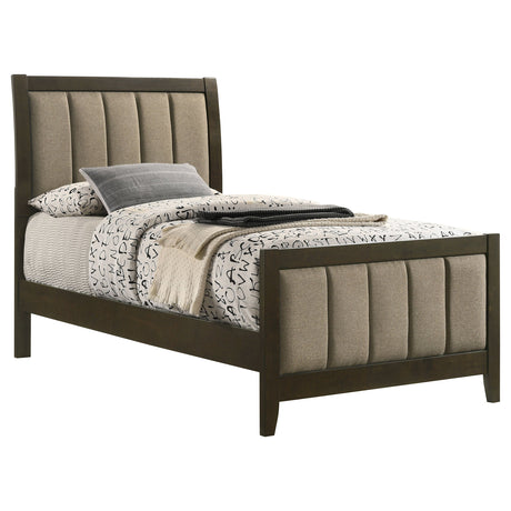 Wilkes 51-inch Upholstered Twin Bed Dark Cocoa - sold by Home Elegance USA