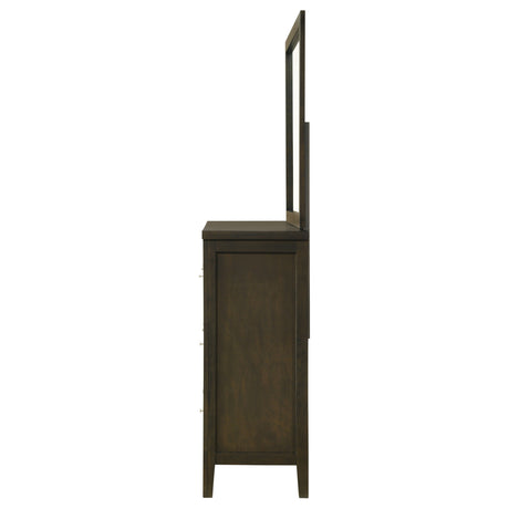 Wilkes 6-drawer Dresser and Mirror Dark Cocoa - Home Elegance USA
