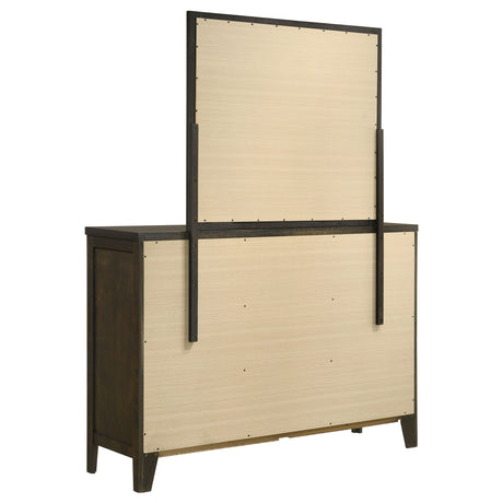 Wilkes 6-drawer Dresser and Mirror Dark Cocoa - Home Elegance USA