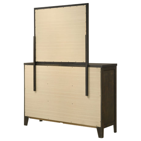 Wilkes 6-drawer Dresser and Mirror Dark Cocoa - Home Elegance USA