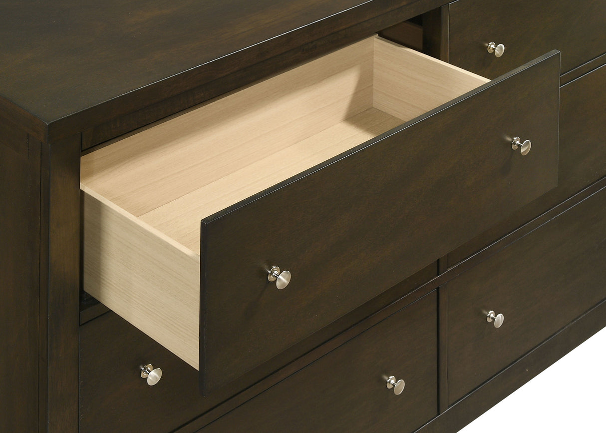 Wilkes 6-drawer Dresser and Mirror Dark Cocoa - Home Elegance USA