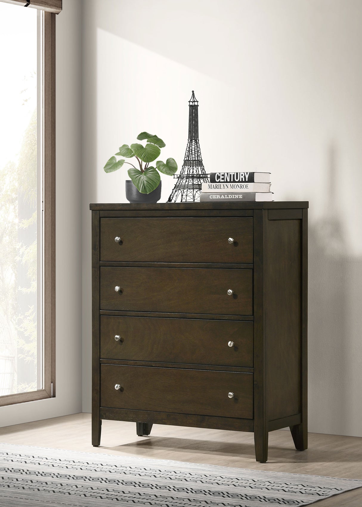 Wilkes 4-drawer Chest of Drawers Dark Cocoa - Home Elegance USA