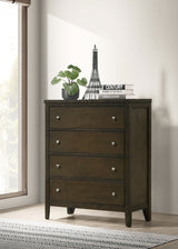 Wilkes 4-drawer Chest of Drawers Dark Cocoa - Home Elegance USA