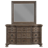 Dresser With Mirror - Emmett 9-drawer Dresser with Mirror Walnut