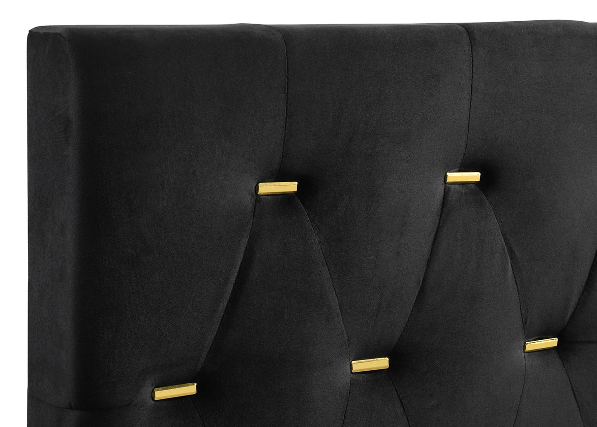 Eastern King Bed - Kendall Upholstered Eastern King Panel Bed Black