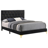 Queen Bed - Kendall Upholstered Queen Panel Bed Black