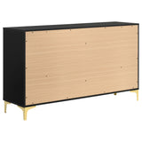 Dresser - Kendall 6-drawer Dresser Black and Gold