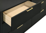 Dresser - Kendall 6-drawer Dresser Black and Gold